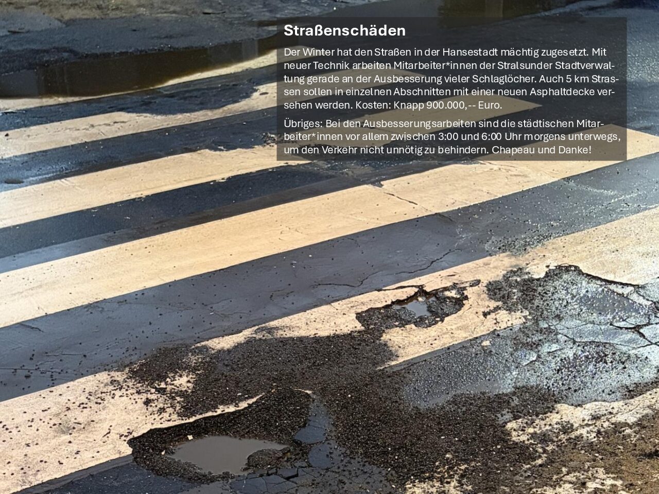 Straßensanierung nach einem harten Winter